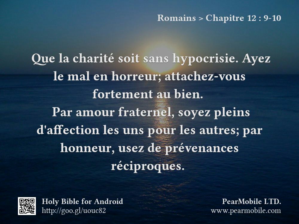 Romains, Chapitre 12:9-10